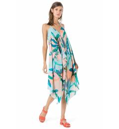 Vestido midi estampado praia - Vestido Frente Única LenÇo