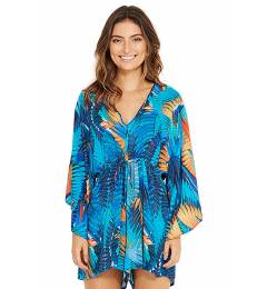 Vestido manga longa cocar blue Equilibrio Araruna