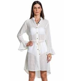 Vestido manga longa Renda Of White