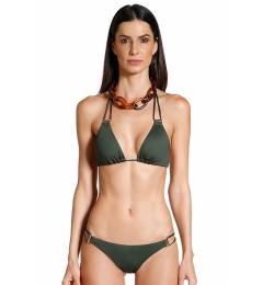 Biquini liso triangulo Shell Kaki