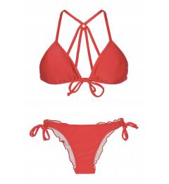 Biquíni strappy vermelho Tiras Costas Red