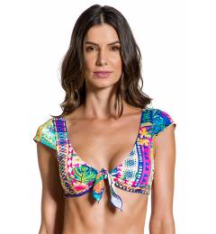 Cropped laço frente estampado - Top Encantador Etnico