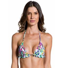 Top triangulo frufru milticolorido - Top Sonhos Liana