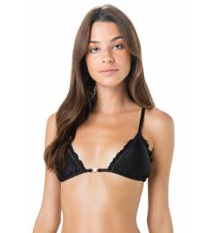 Top preto alça regulavel - Top Frufru Liso Preto